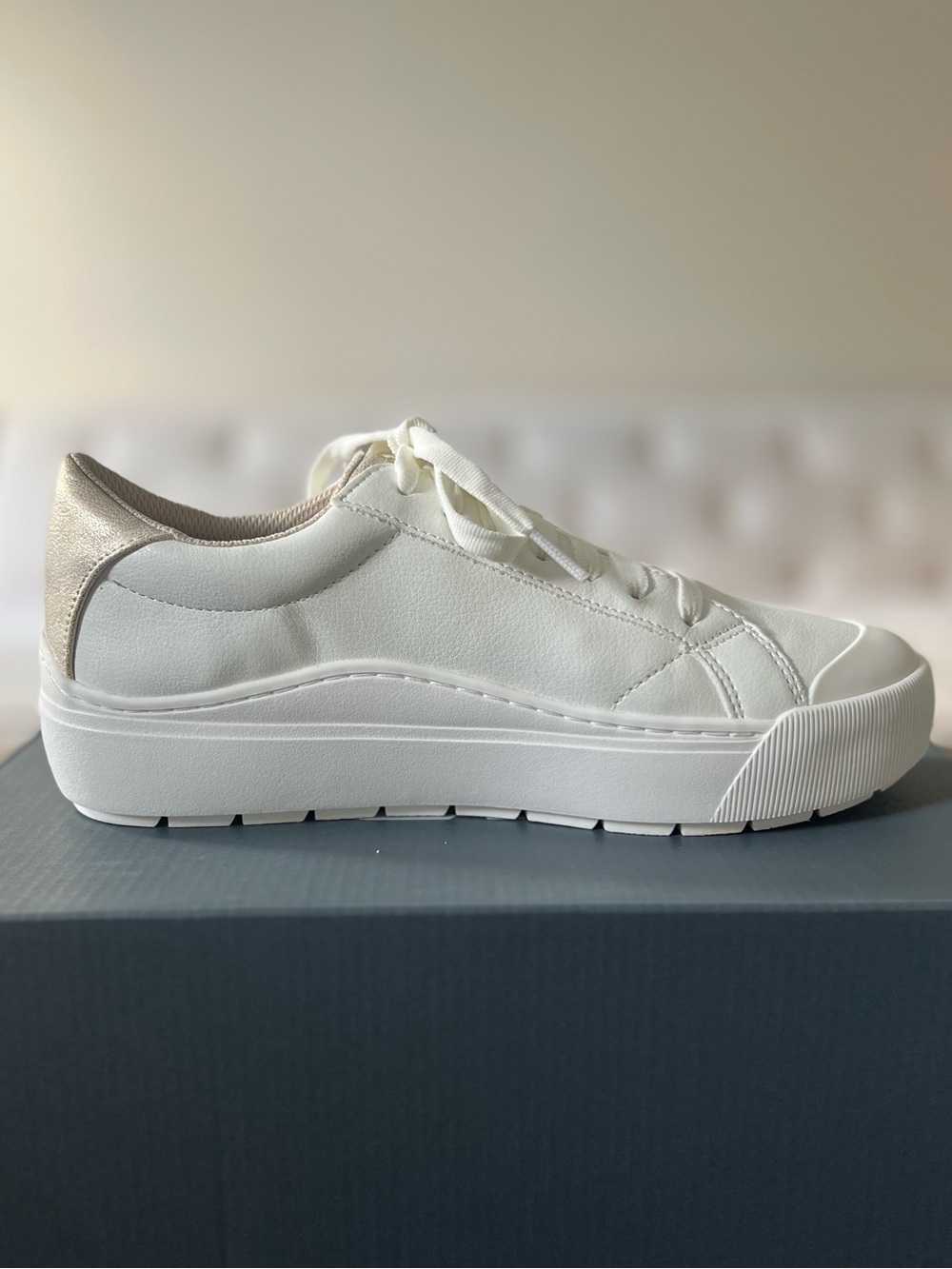 Light Metallic Gold and White Platform Sneakers - Dr. Scholl’s Time Off - Picture 11 of 13